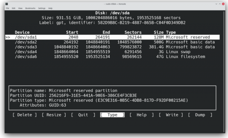 如何使用Cfdisk創(chuàng)建、調(diào)整和刪除Linux分區(qū)？