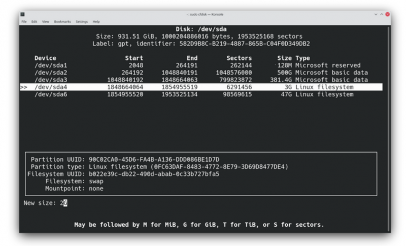 如何使用Cfdisk創(chuàng)建、調(diào)整和刪除Linux分區(qū)？