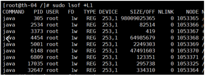 Linux磁盤空間占滿，但搜不到大文件