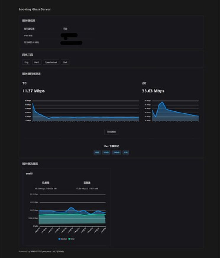 云服務器利用look-glass進行網絡測速