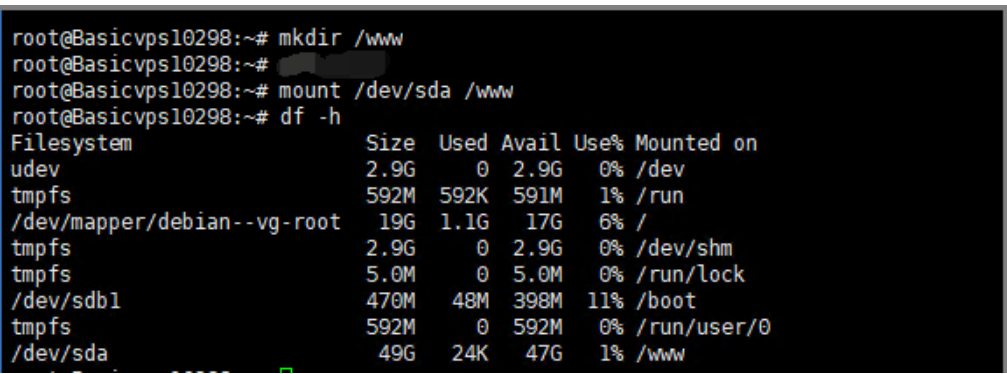 在LINUX-Debian系統下掛載新硬盤的方法